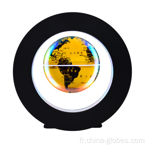 Petit globe terrestre flottant à LED sur pied